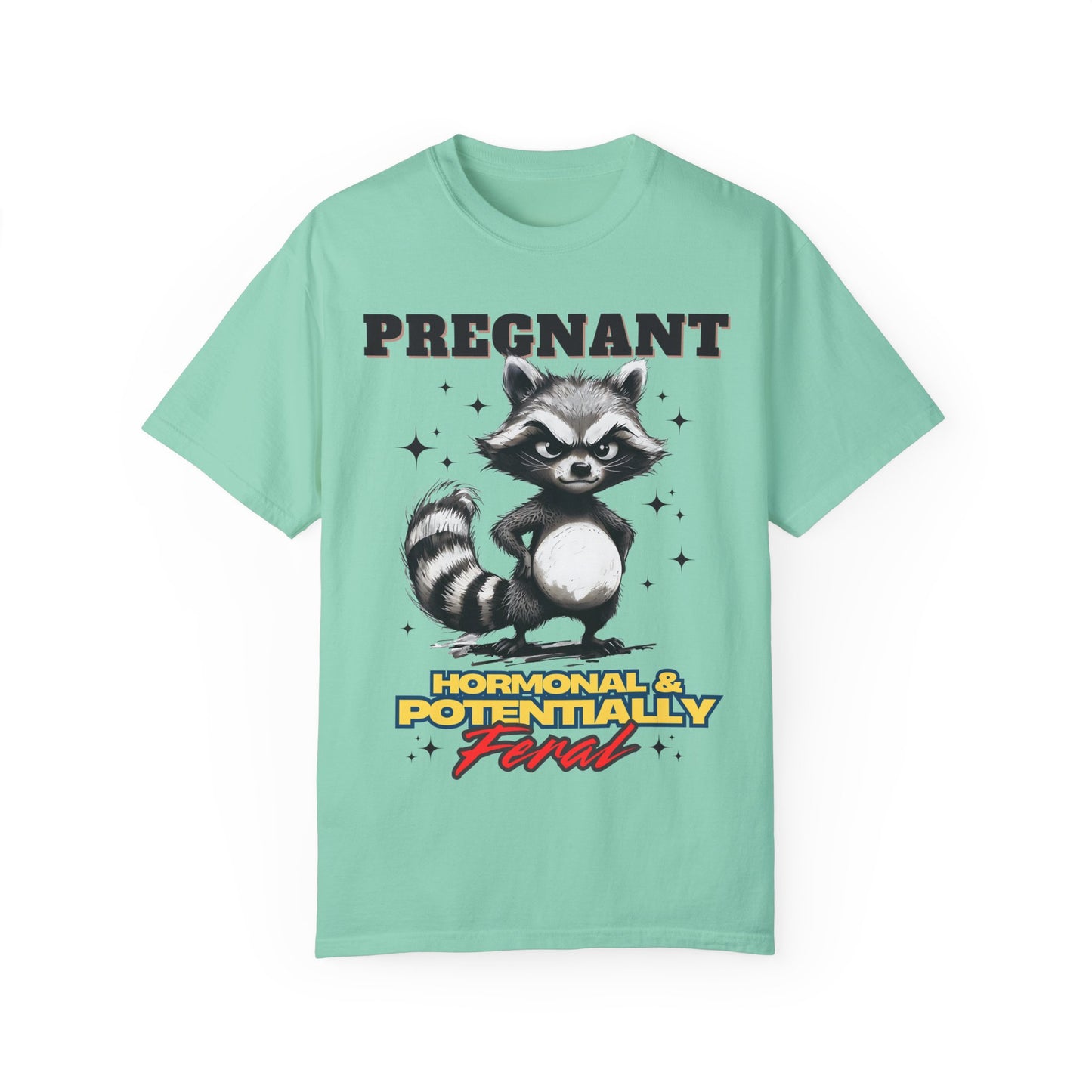 Pregnant Raccoon Graphic T-Shirt - Funny Unisex Tee