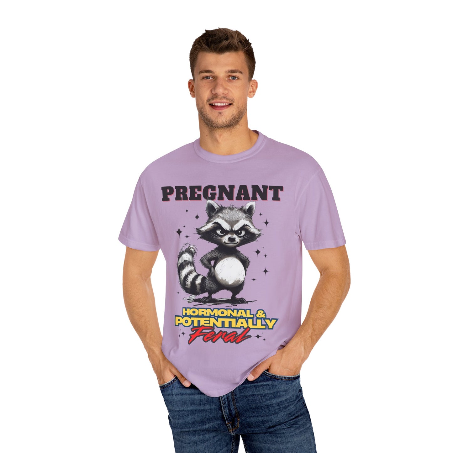 Pregnant Raccoon Graphic T-Shirt - Funny Unisex Tee