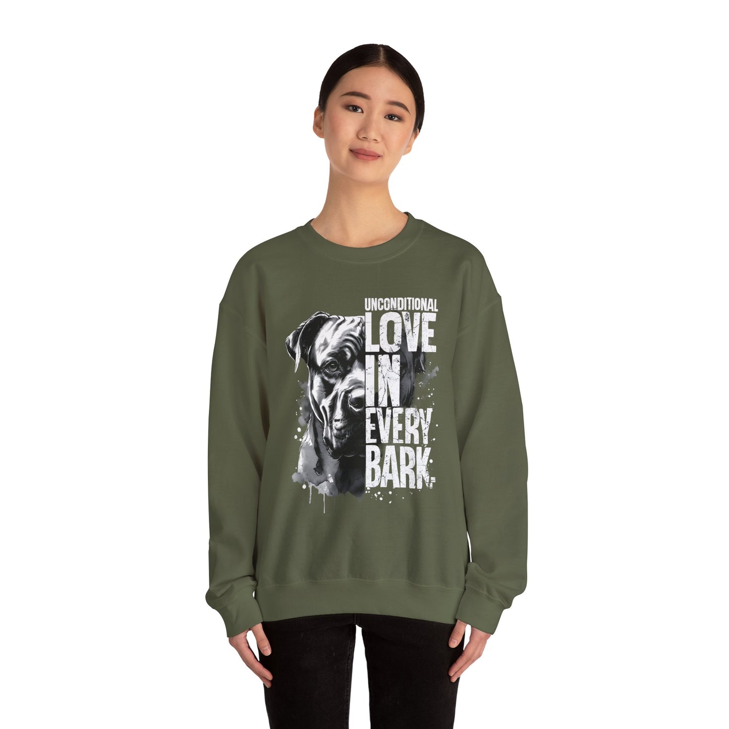 Unisex Heavy Blend™ Crewneck Sweatshirt - Artistic Dog Design for Animal Lovers