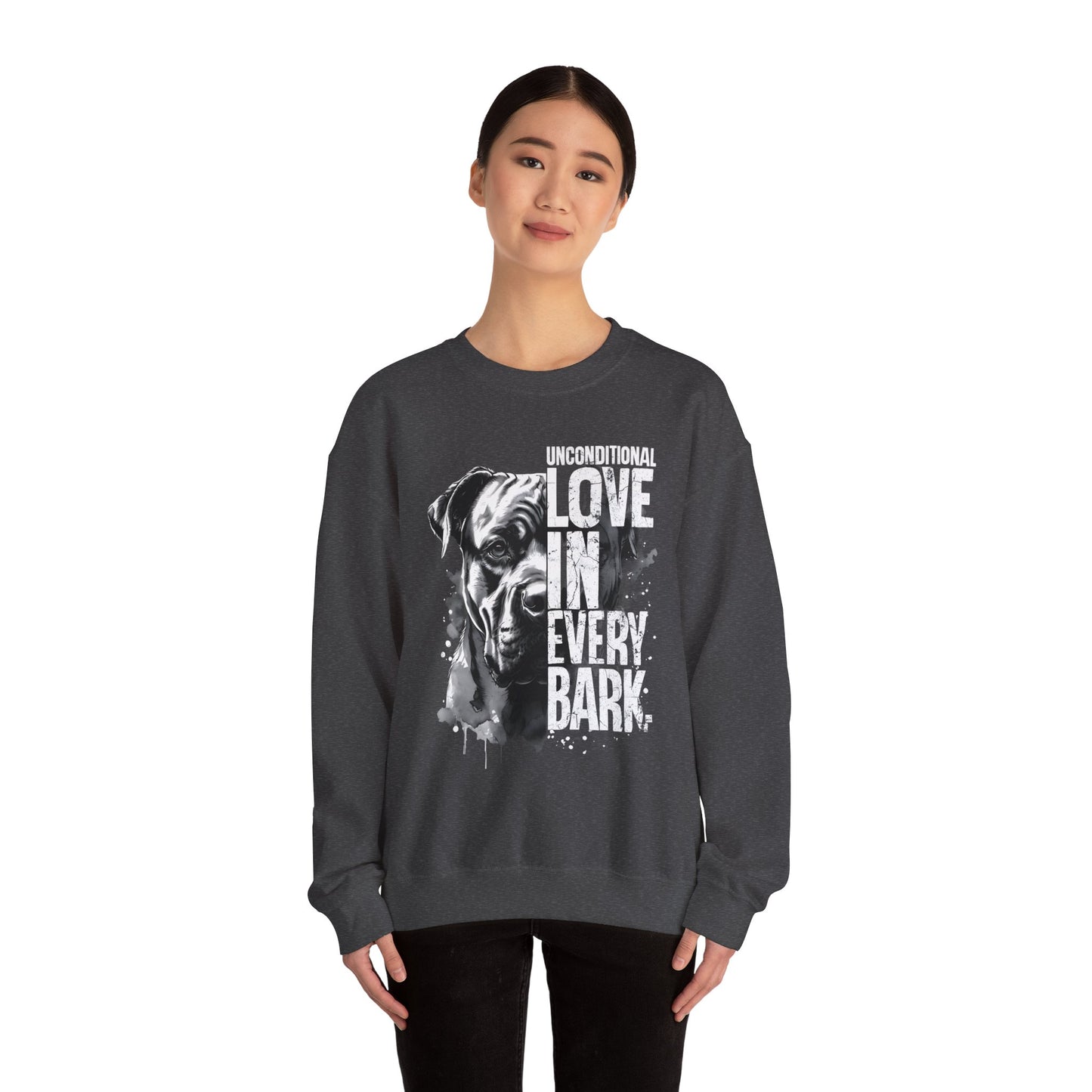 Unisex Heavy Blend™ Crewneck Sweatshirt - Artistic Dog Design for Animal Lovers