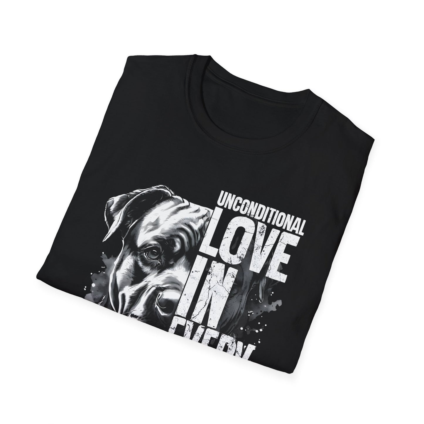 Unisex Softstyle T-Shirt - 'Unconditional Love in Every Bark' - Dog Lover Gift