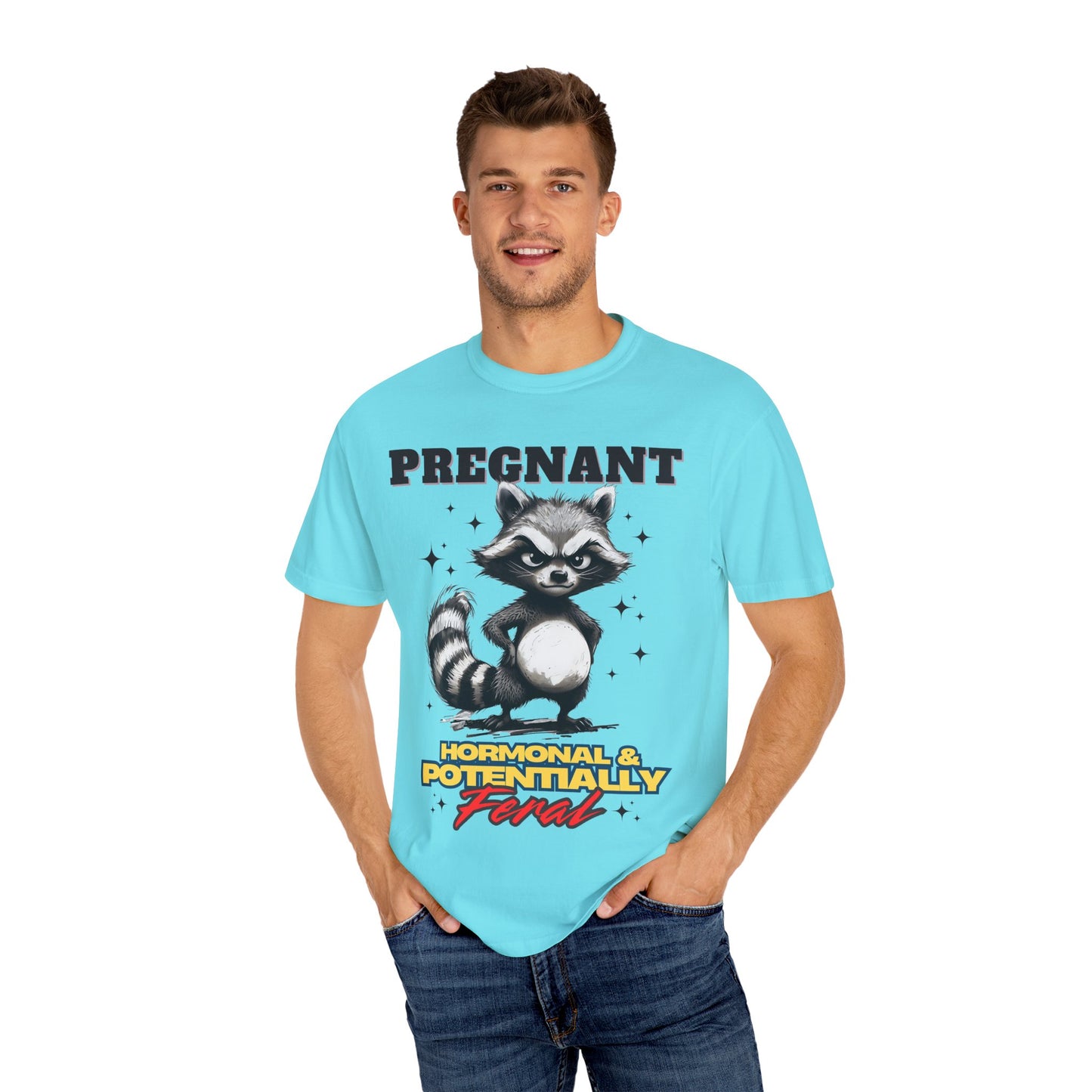 Pregnant Raccoon Graphic T-Shirt - Funny Unisex Tee