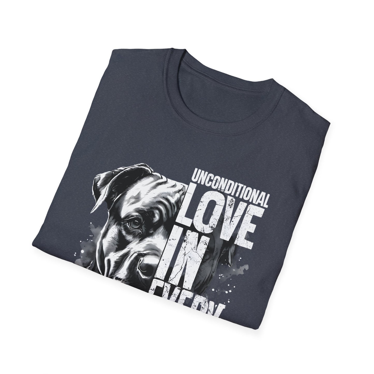 Unisex Softstyle T-Shirt - 'Unconditional Love in Every Bark' - Dog Lover Gift
