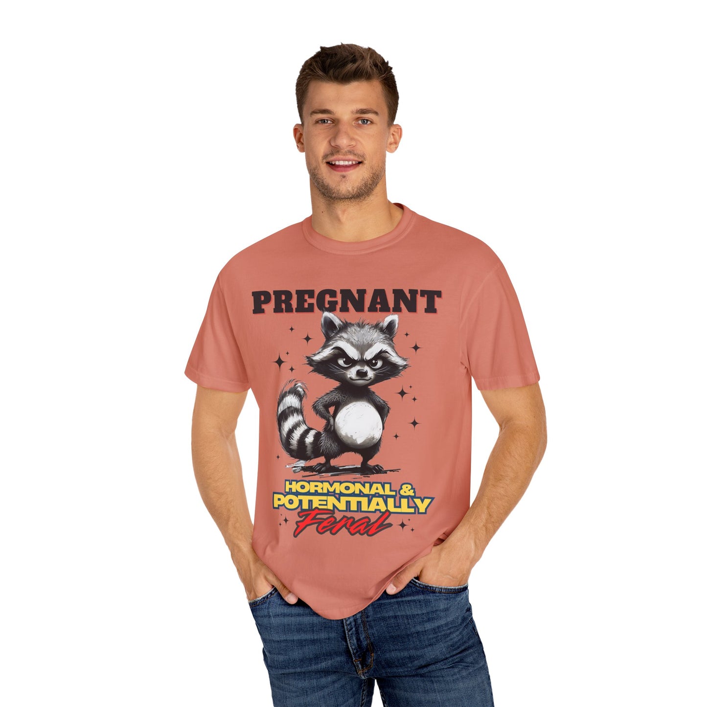 Pregnant Raccoon Graphic T-Shirt - Funny Unisex Tee