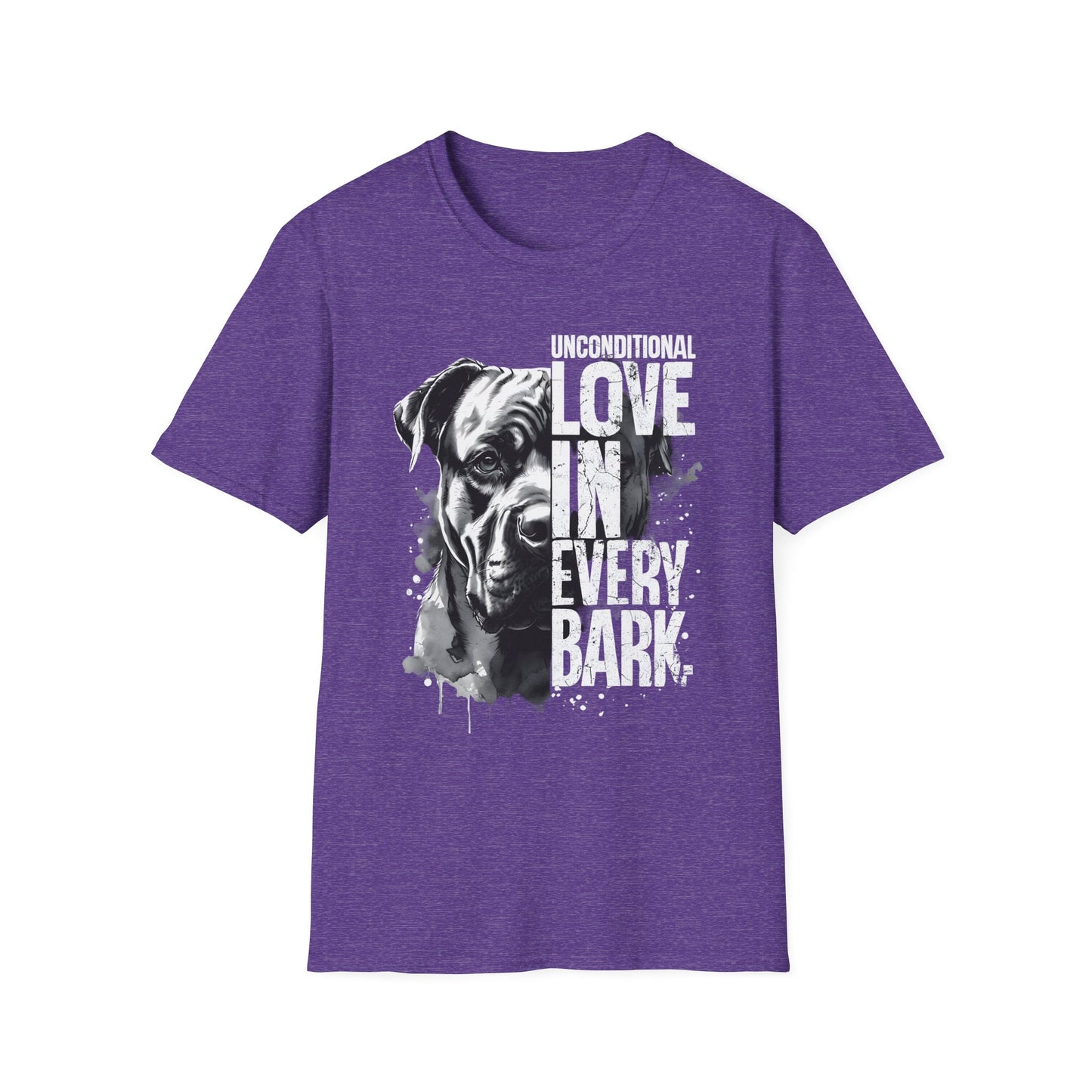 Unisex Softstyle T-Shirt - 'Unconditional Love in Every Bark' - Dog Lover Gift