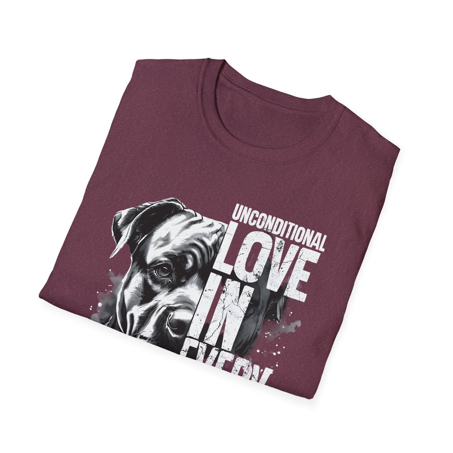 Unisex Softstyle T-Shirt - 'Unconditional Love in Every Bark' - Dog Lover Gift