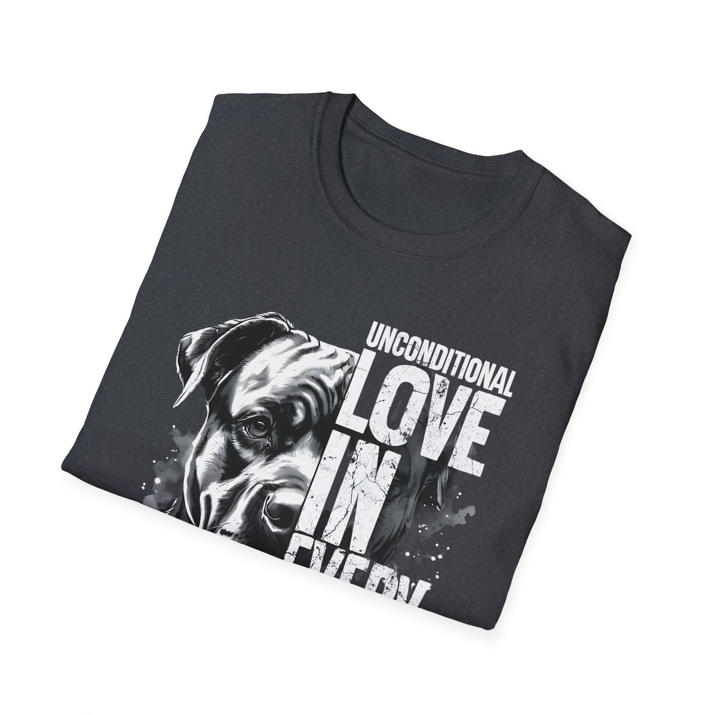 Unisex Softstyle T-Shirt - 'Unconditional Love in Every Bark' - Dog Lover Gift