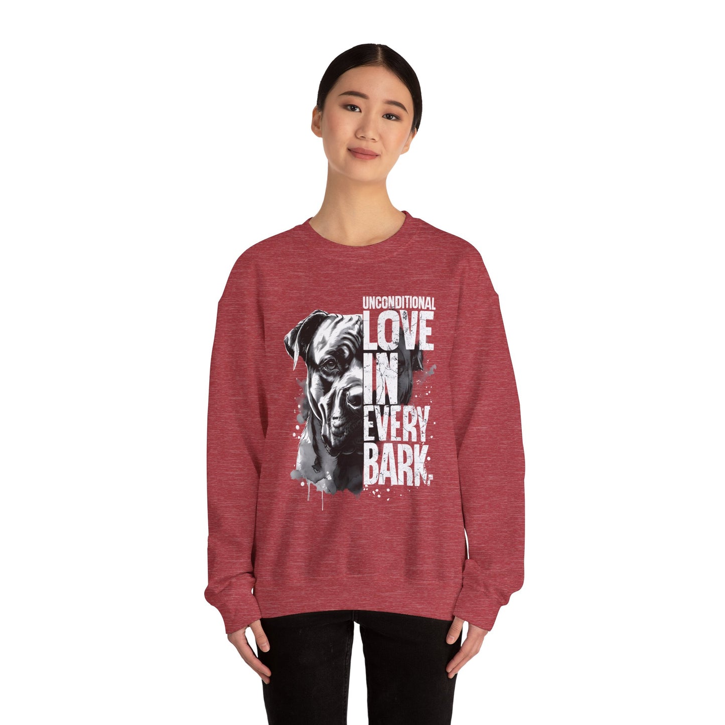 Unisex Heavy Blend™ Crewneck Sweatshirt - Artistic Dog Design for Animal Lovers