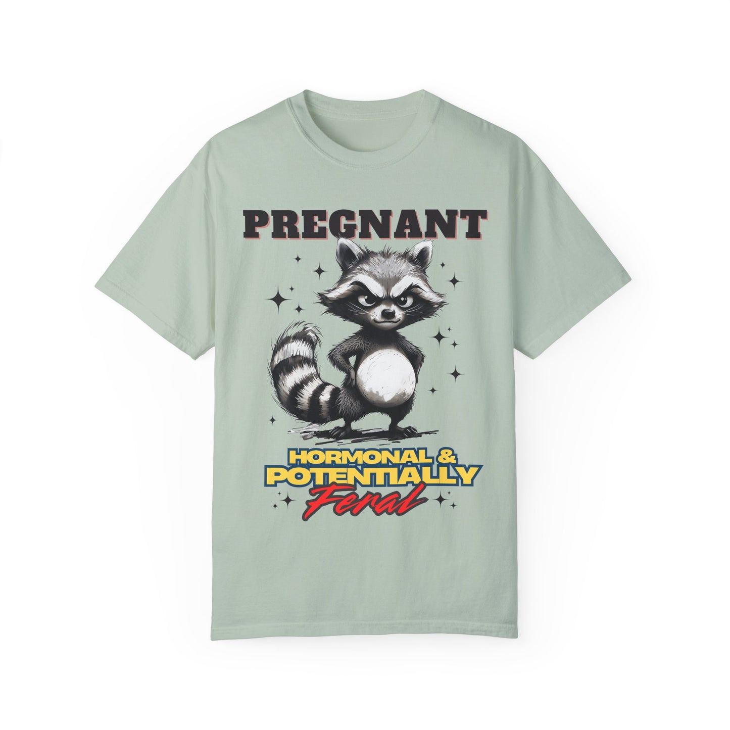 Pregnant Raccoon Graphic T-Shirt - Funny Unisex Tee