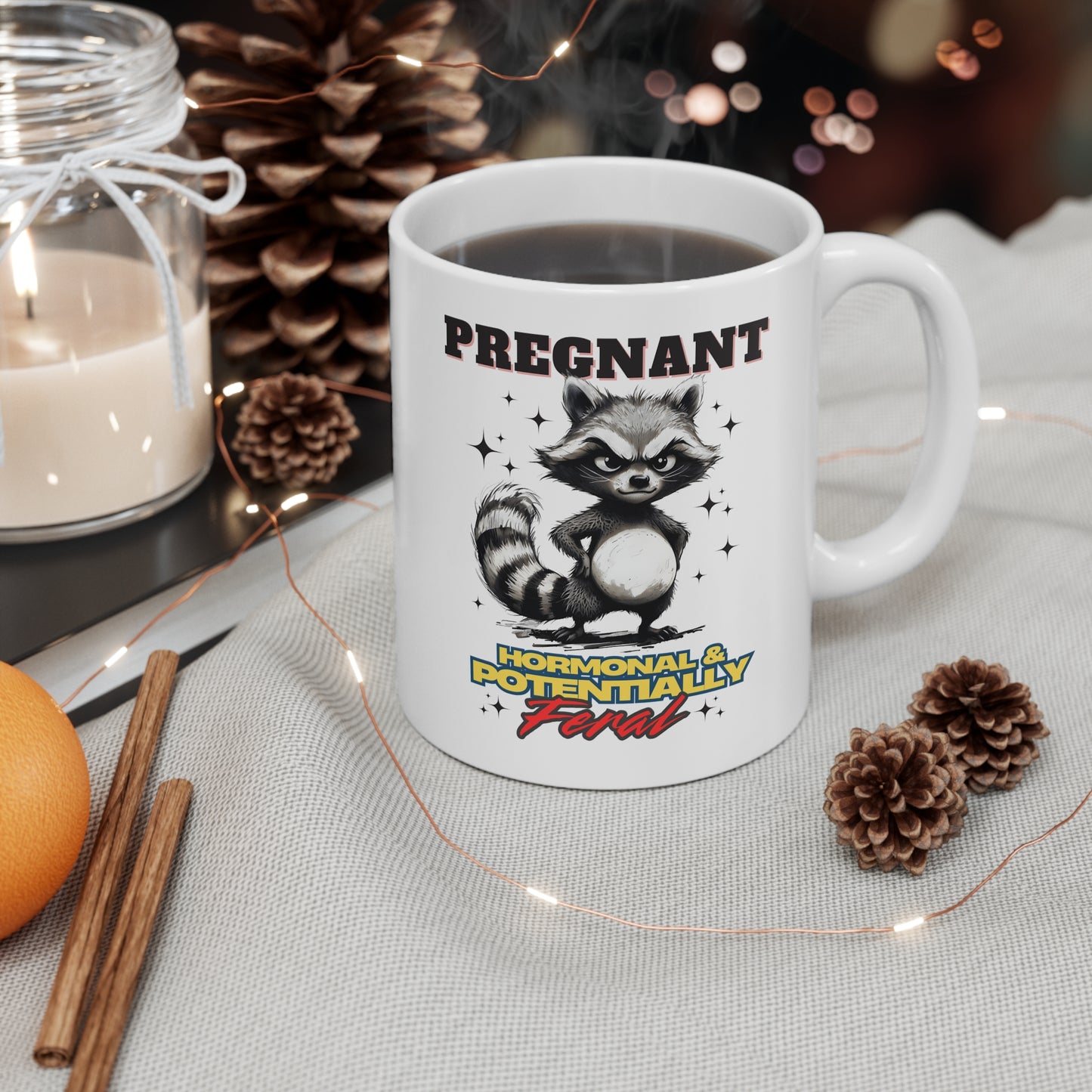 Pregnant Humor Ceramic Coffee Cups – 11oz & 15oz | Fun Gift for Expecting Moms