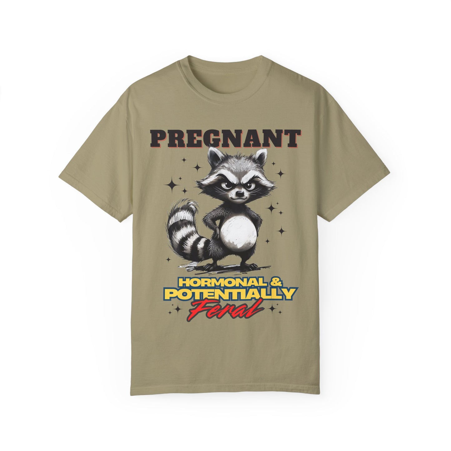 Pregnant Raccoon Graphic T-Shirt - Funny Unisex Tee