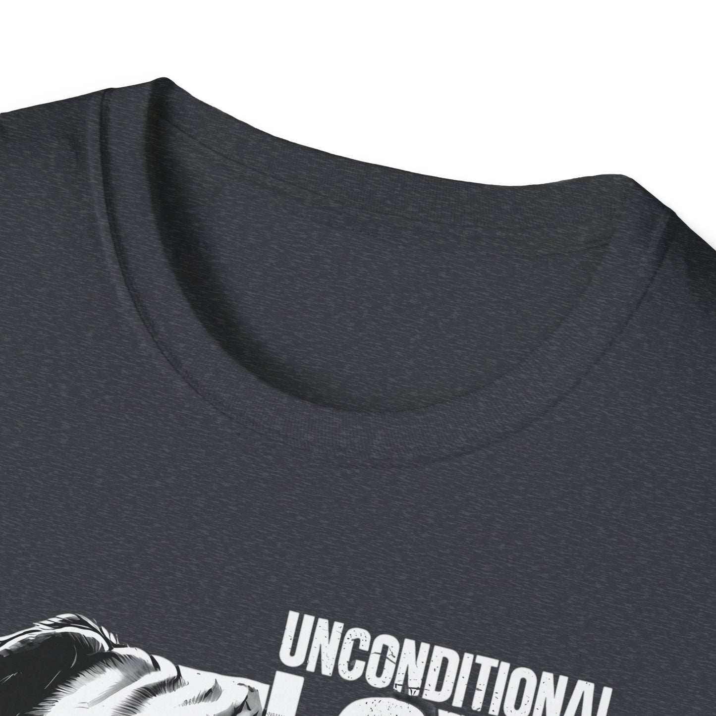 Unisex Softstyle T-Shirt - 'Unconditional Love in Every Bark' - Dog Lover Gift