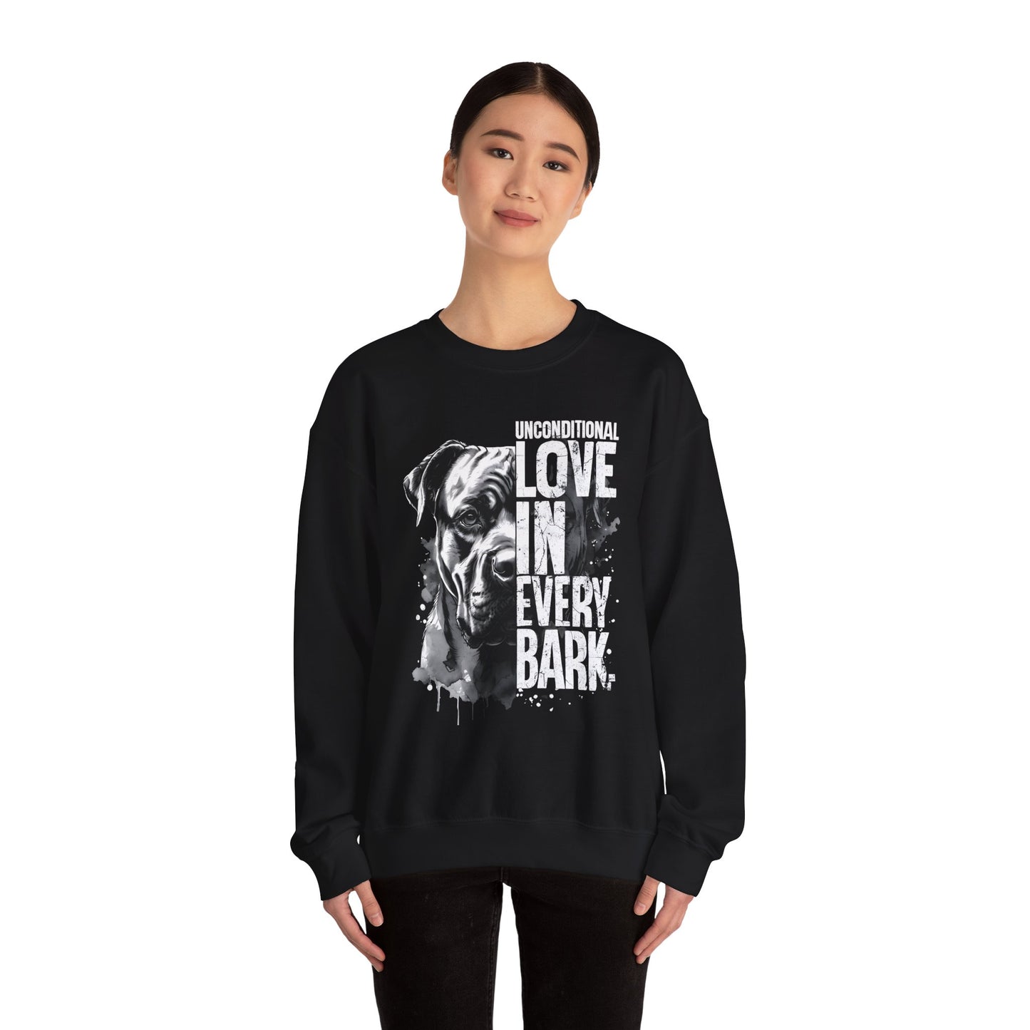 Unisex Heavy Blend™ Crewneck Sweatshirt - Artistic Dog Design for Animal Lovers