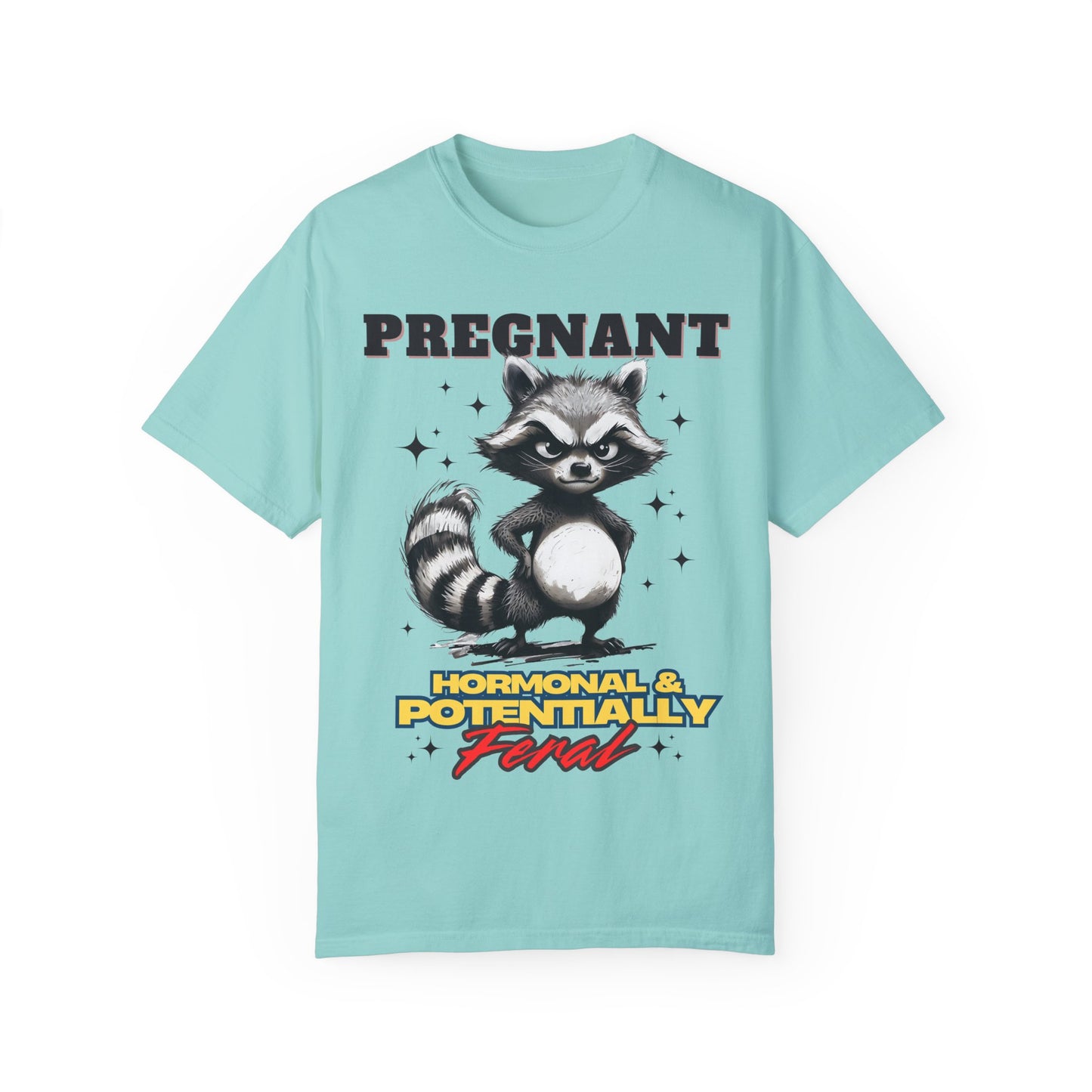 Pregnant Raccoon Graphic T-Shirt - Funny Unisex Tee