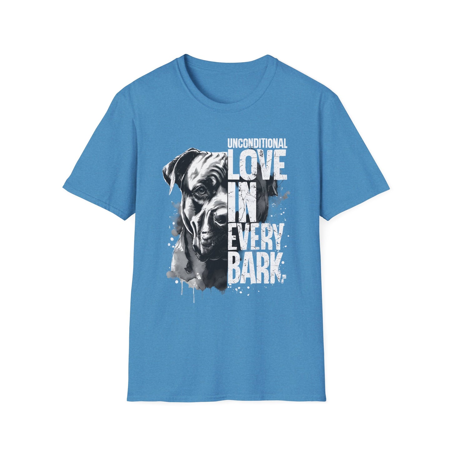 Unisex Softstyle T-Shirt - 'Unconditional Love in Every Bark' - Dog Lover Gift