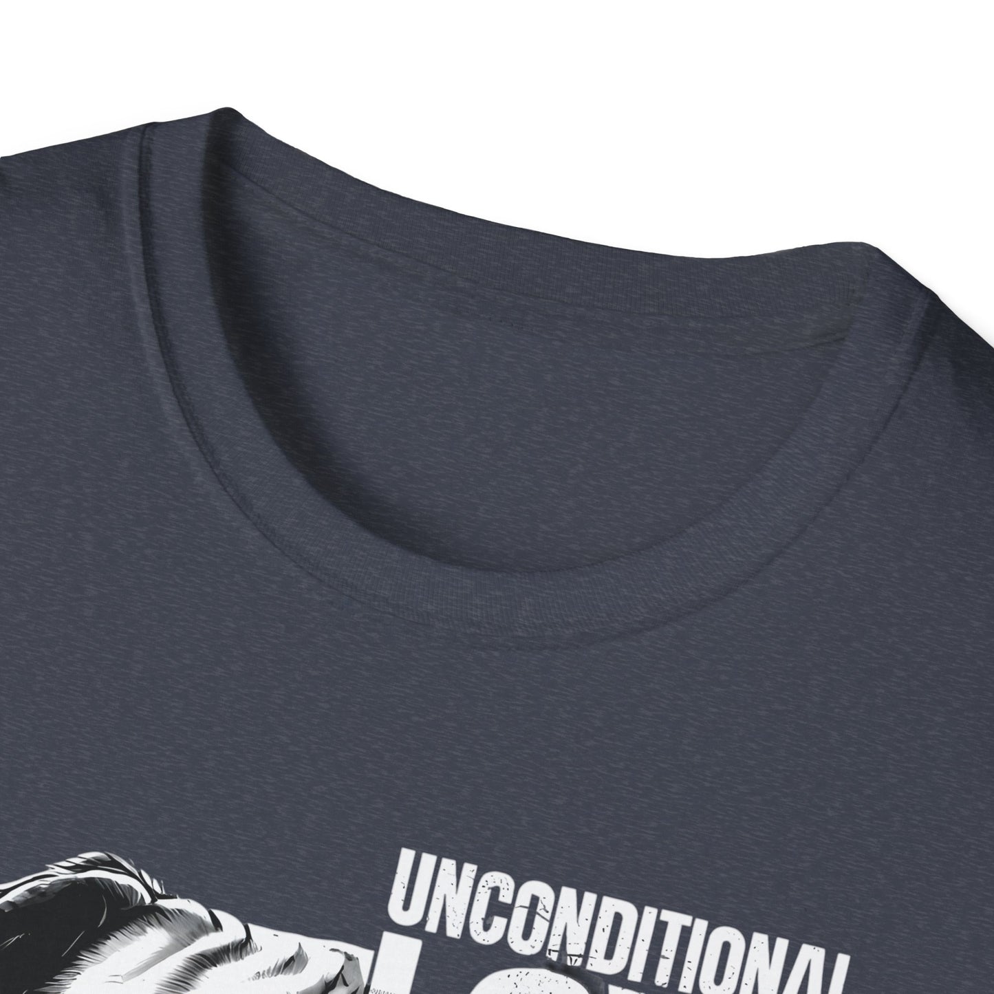 Unisex Softstyle T-Shirt - 'Unconditional Love in Every Bark' - Dog Lover Gift