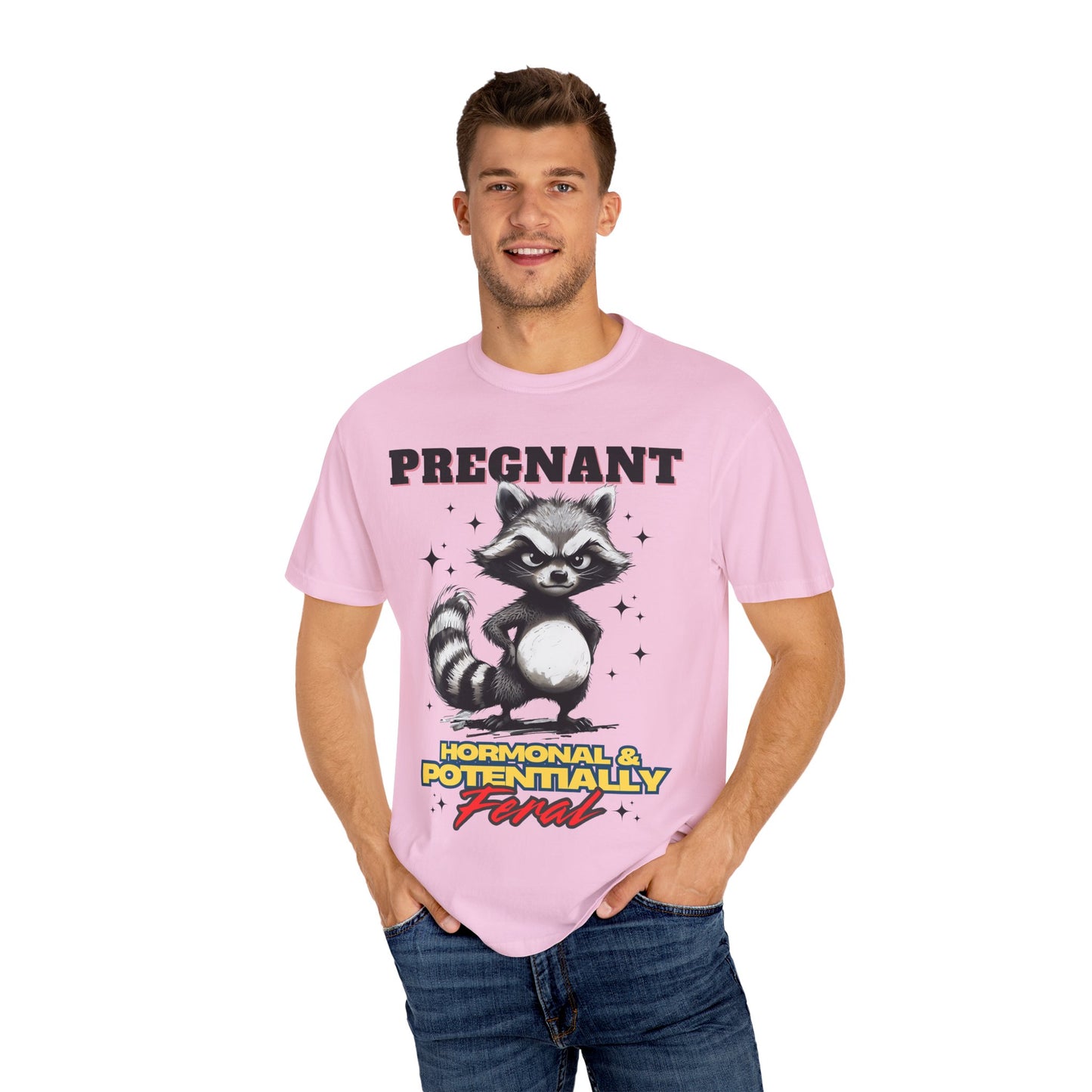 Pregnant Raccoon Graphic T-Shirt - Funny Unisex Tee