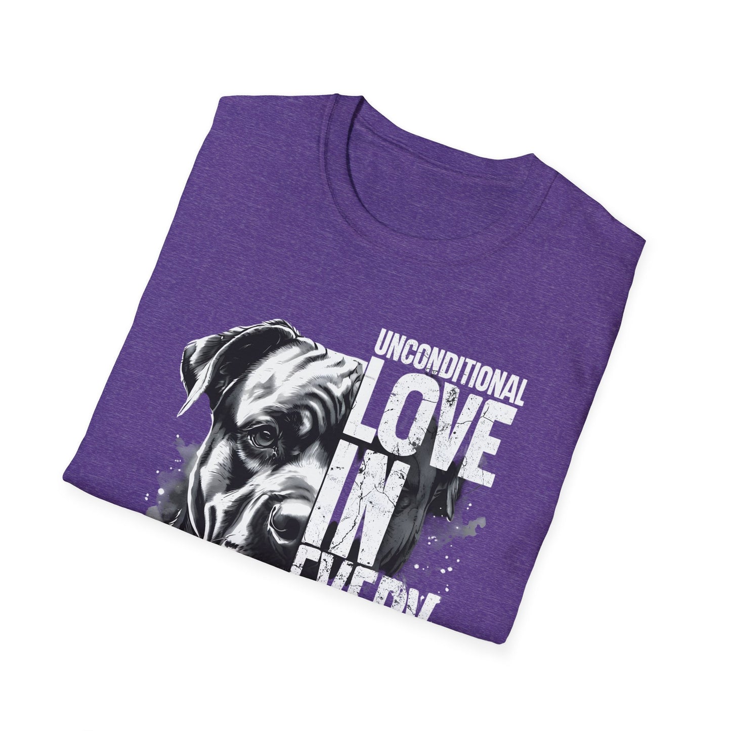 Unisex Softstyle T-Shirt - 'Unconditional Love in Every Bark' - Dog Lover Gift