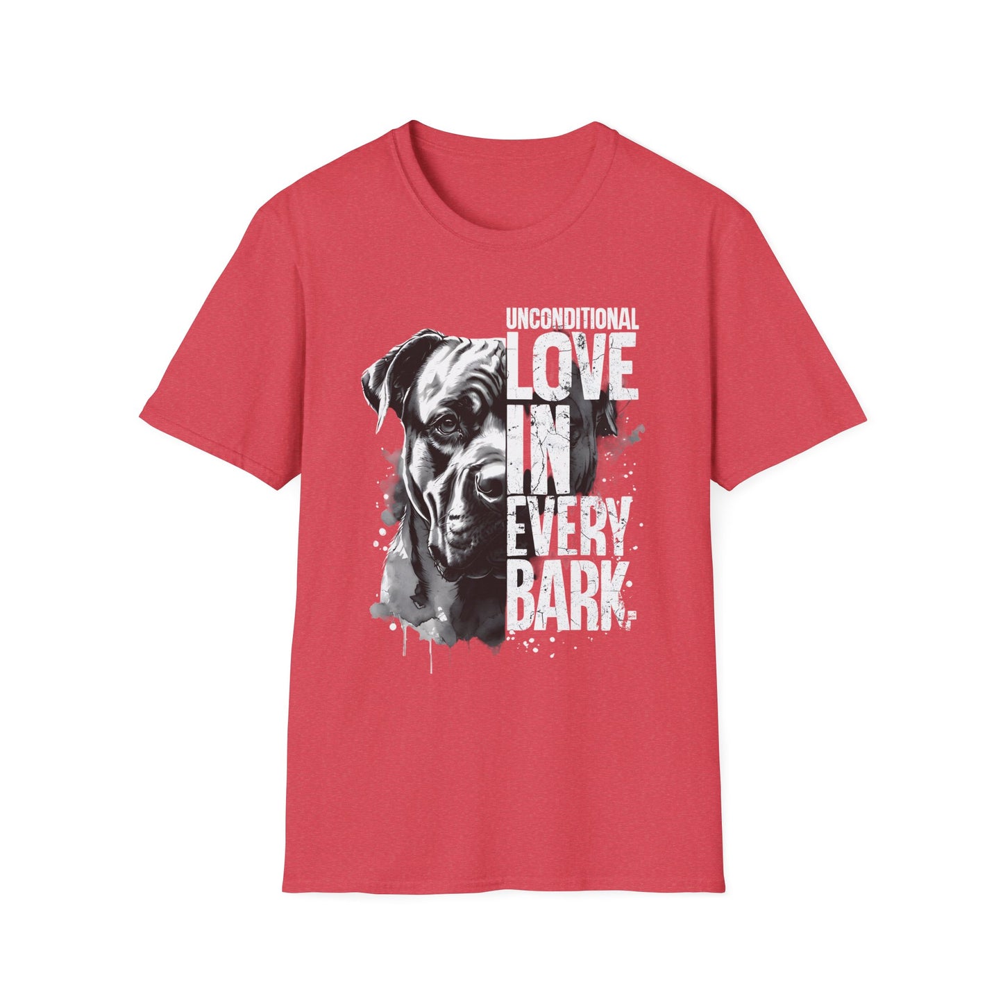 Unisex Softstyle T-Shirt - 'Unconditional Love in Every Bark' - Dog Lover Gift