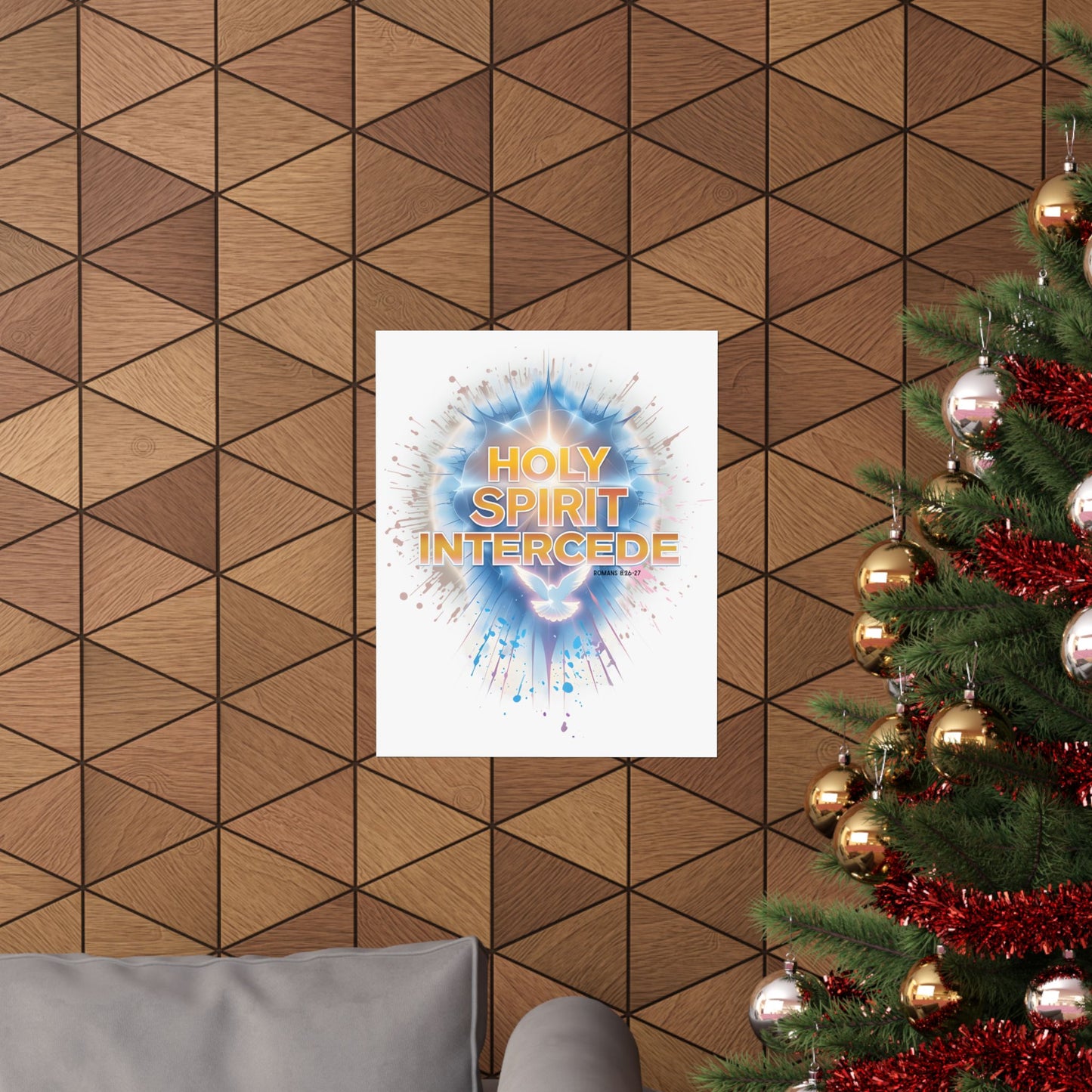 Holy Spirit Intercede Matte Vertical Poster - Uplifting Christian Wall Art