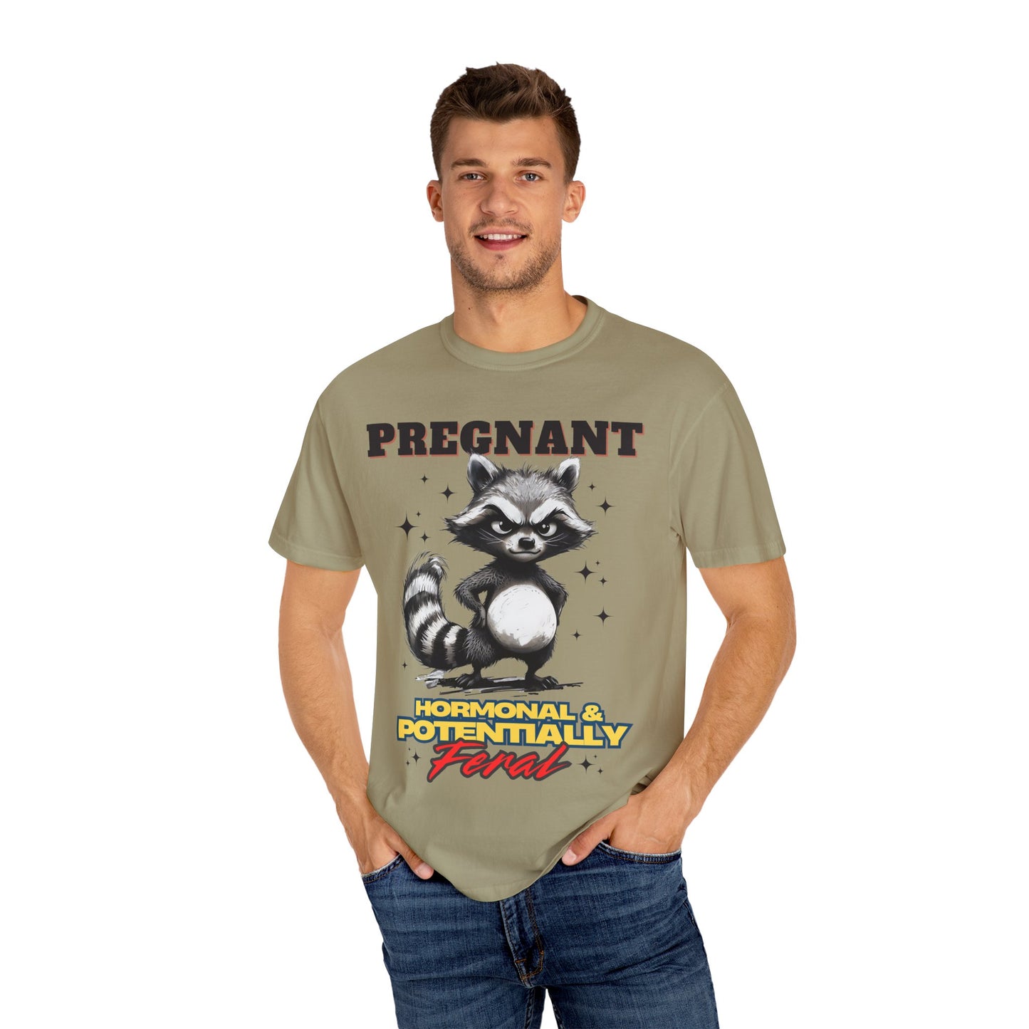 Pregnant Raccoon Graphic T-Shirt - Funny Unisex Tee