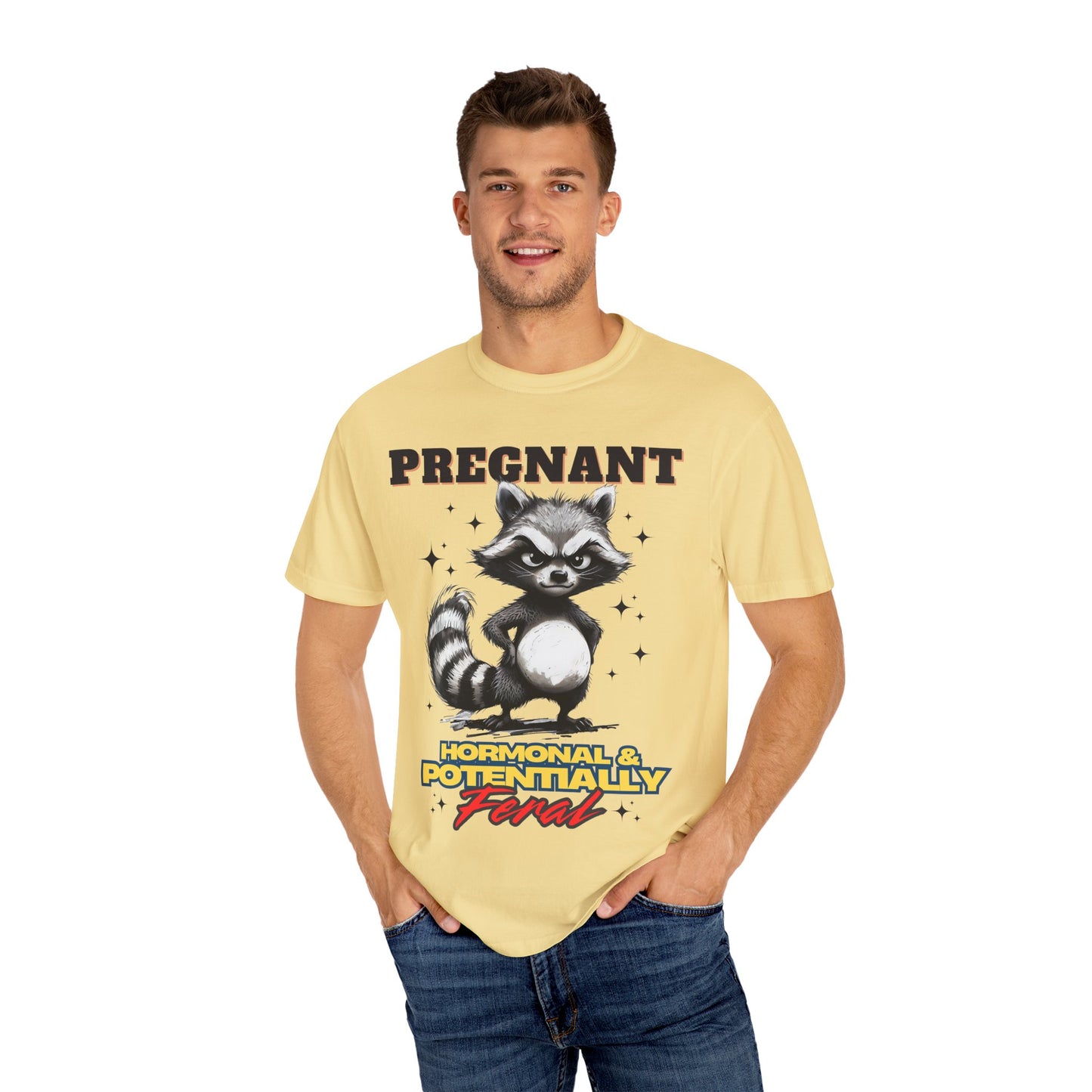 Pregnant Raccoon Graphic T-Shirt - Funny Unisex Tee