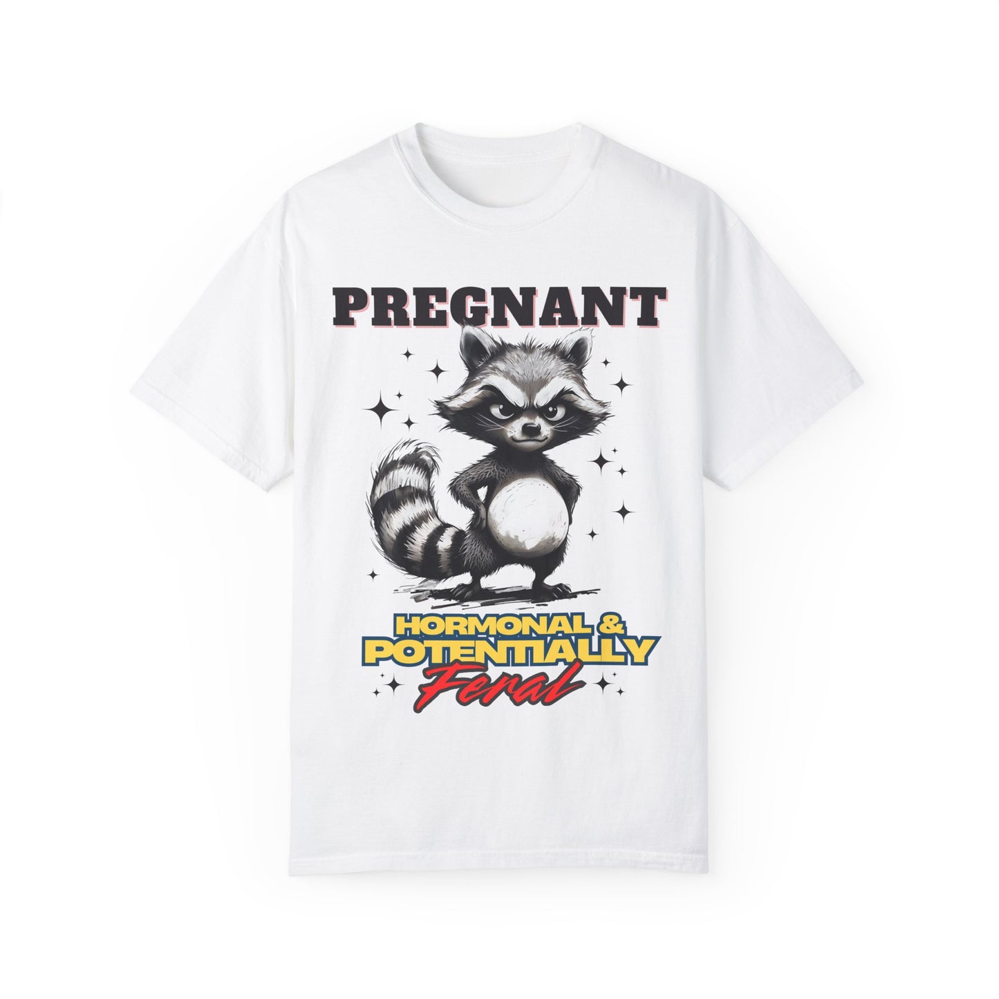 Pregnant Raccoon Graphic T-Shirt - Funny Unisex Tee
