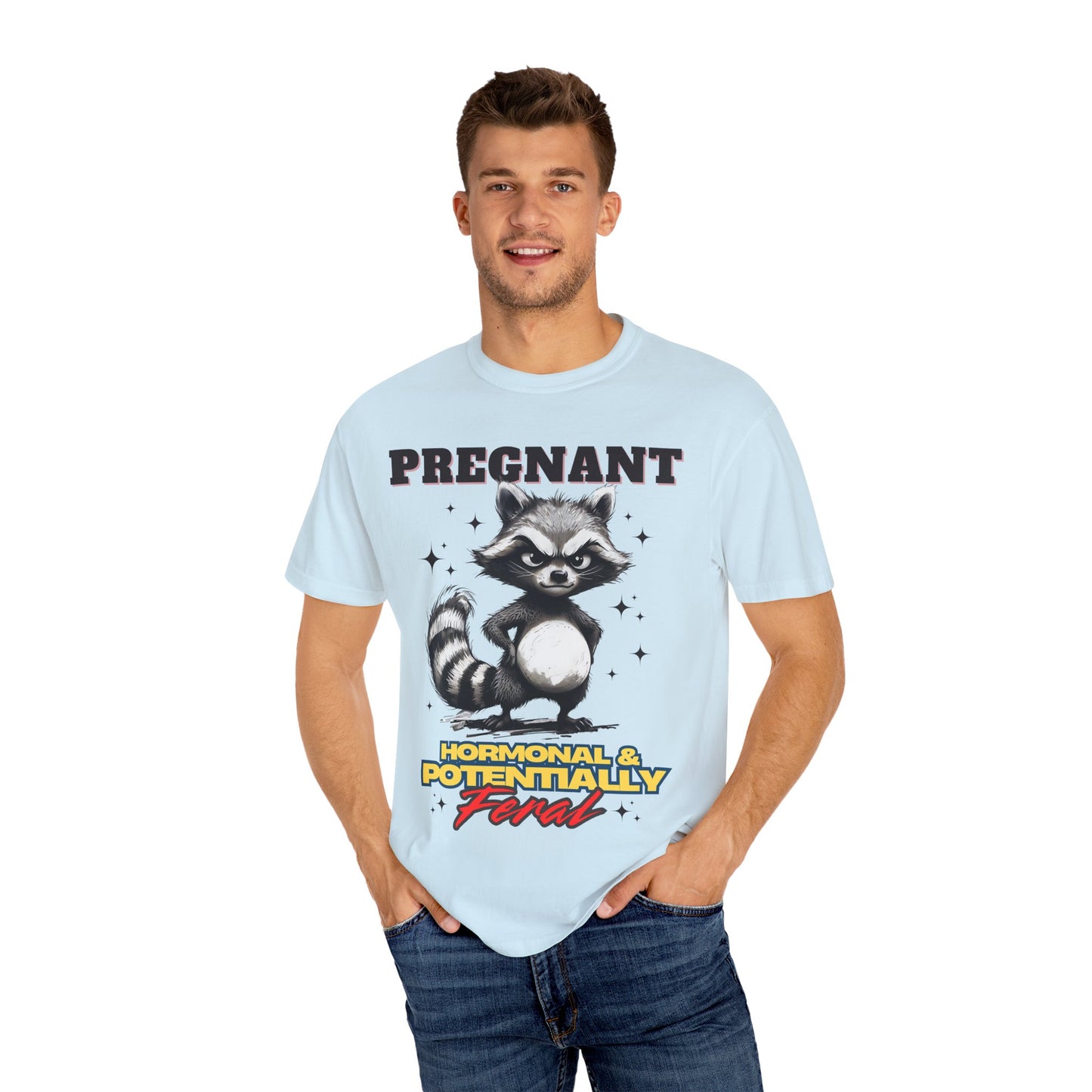 Pregnant Raccoon Graphic T-Shirt - Funny Unisex Tee