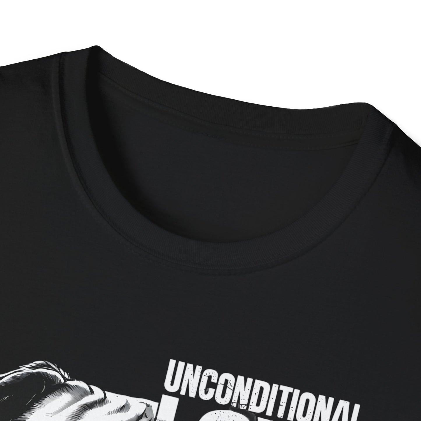 Unisex Softstyle T-Shirt - 'Unconditional Love in Every Bark' - Dog Lover Gift