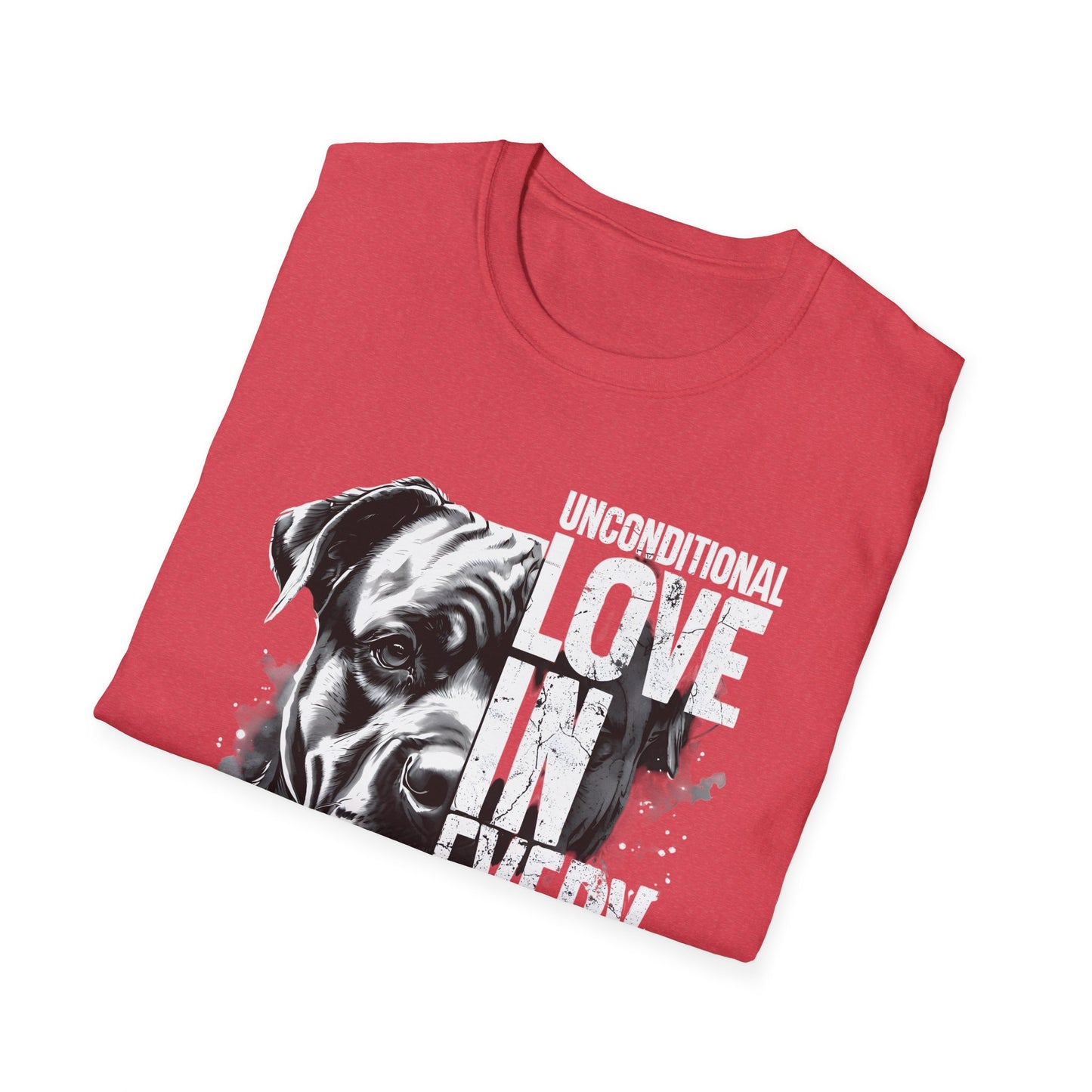 Unisex Softstyle T-Shirt - 'Unconditional Love in Every Bark' - Dog Lover Gift