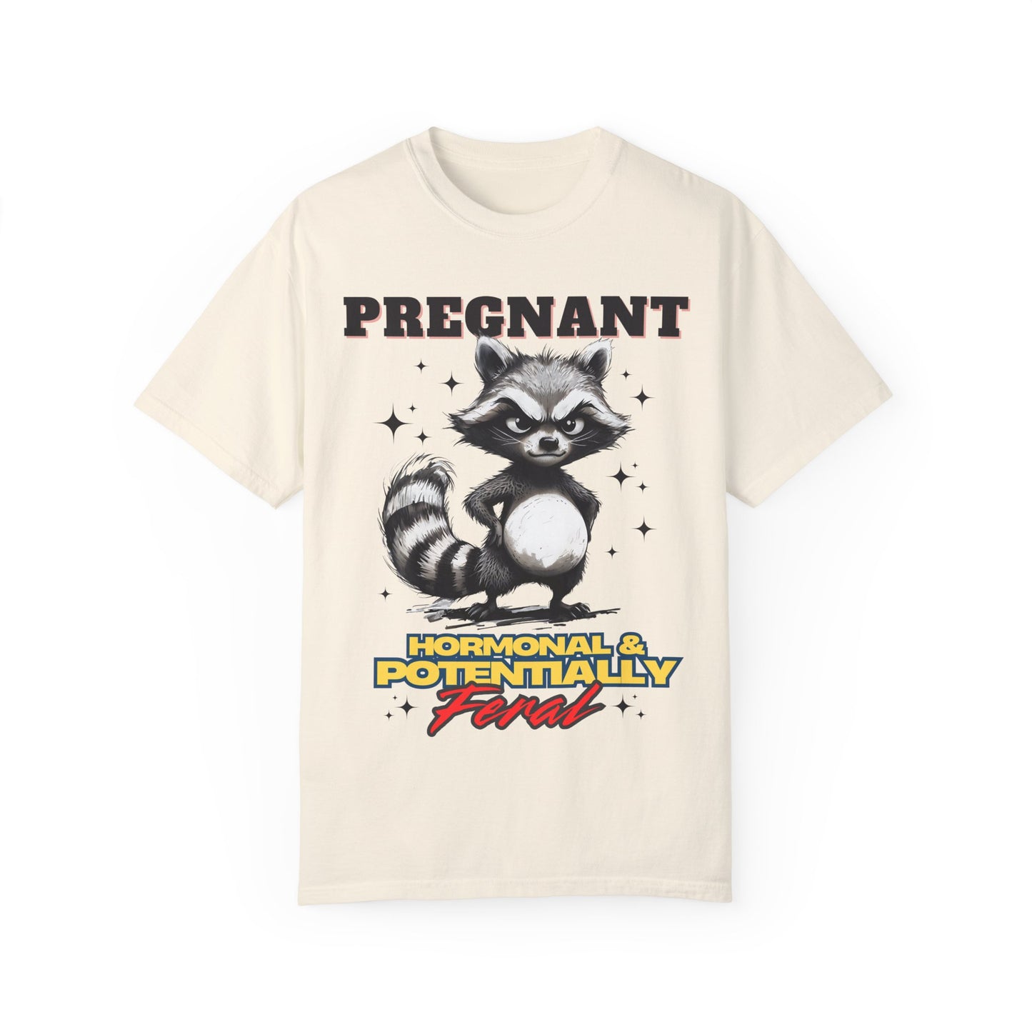 Pregnant Raccoon Graphic T-Shirt - Funny Unisex Tee