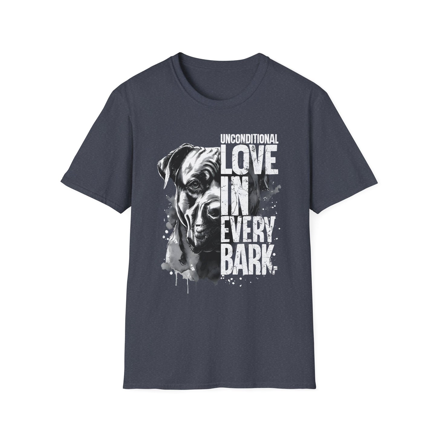 Unisex Softstyle T-Shirt - 'Unconditional Love in Every Bark' - Dog Lover Gift