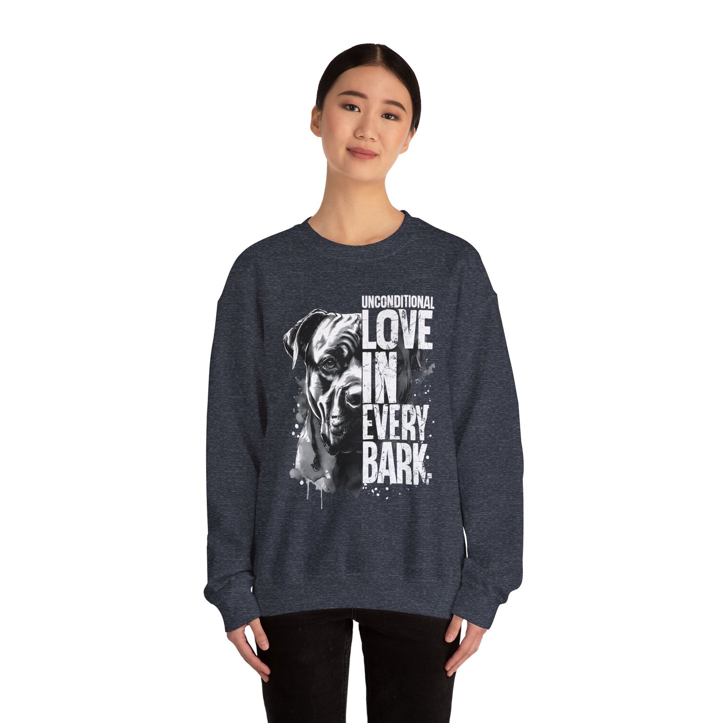 Unisex Heavy Blend™ Crewneck Sweatshirt - Artistic Dog Design for Animal Lovers